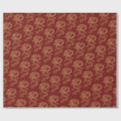 2024: Rot und Gold feiern chinesisches Neujahr Geschenkpapier (Flach)