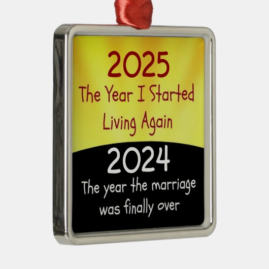 2024 Scheidungsfeier Metal Ornament (Rechts)