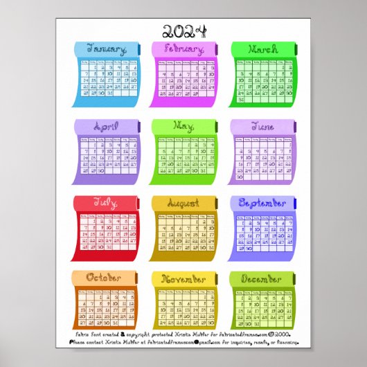 2024 Schriftart für das Fabric-Bolts-System Poster (Vorne)