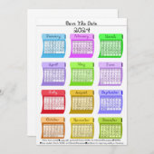 2024 Schriftart für Stoffe aus Stoff Save the Date (Vorne/Hinten)