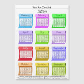 2024 Schriftart mit Stoffbezug für den Kalender Si Magneteinladung (Vorderseite)