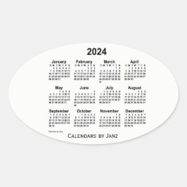 2024 Schwarz-Weiß-Kalender von Janz Oval Sticker