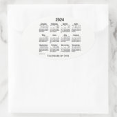 2024 Schwarz-Weiß-Kalender von Janz Oval Sticker (Tasche)
