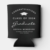 2024 Schwarz-weißer klassischer Abschluss kühler Dosenkühler (Rückseite)