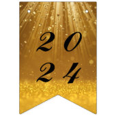 2024 Schwarzes Gold Glückwunsch Neues Jahr Party Wimpelkette (Erste Fahne)