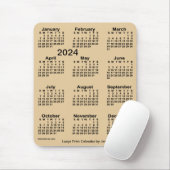 2024 Sepia Large Print Calendar by Janz Mousepad (Mit Mouse)
