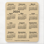 2024 Sepia Large Print Calendar by Janz Mousepad (Vorne)