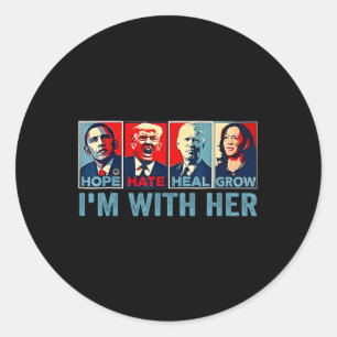 2024 Shirt bin ich mit ihrem Kamala-Harris-Votum P Runder Aufkleber