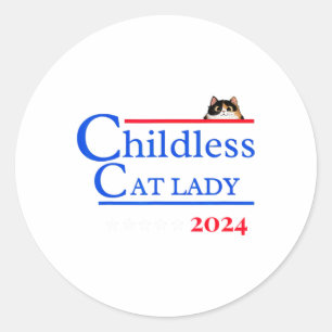 2024 Shirt Kinderlose Katze Lady 2024 Abstimmung K Runder Aufkleber
