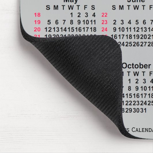 2024 Silver 52 Weeks ISO Calendar by Janz Mousepad (Ecke)