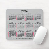 2024 Silver 52 Weeks ISO Calendar by Janz Mousepad (Mit Mouse)