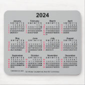 2024 Silver 52 Weeks ISO Calendar by Janz Mousepad (Vorne)