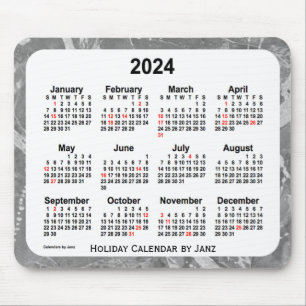 2024 Silver Holiday Art Calendar von Janz Mouse Pa Mousepad