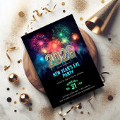 2024 Silvester Eleganter Feuerwerkskörper Einladung