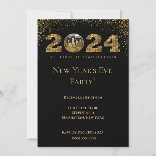 2024 Silvester Party-Ball-NYC- Einladung (Vorderseite)