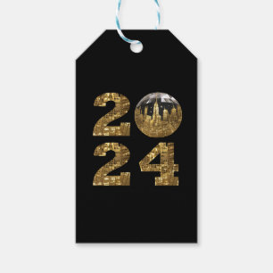 2024-Silvester Party-Ball-NYC Gold- Geschenkanhänger
