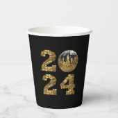 2024 Silvester Party-Ball-NYC Gold- Pappbecher (Rückseite)