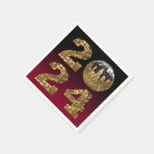 2024 Silvester Party-Ball-NYC Gold & Red Serviette (Ecke)