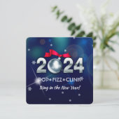 2024 Silvester-Party nach Maß Einladung (Stehend Vorderseite)