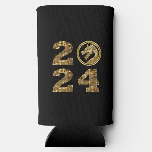 2024 Silvesterabend Party-Chinesisch Neujahrsdrach Selters Dosenkühler (Rückseite)