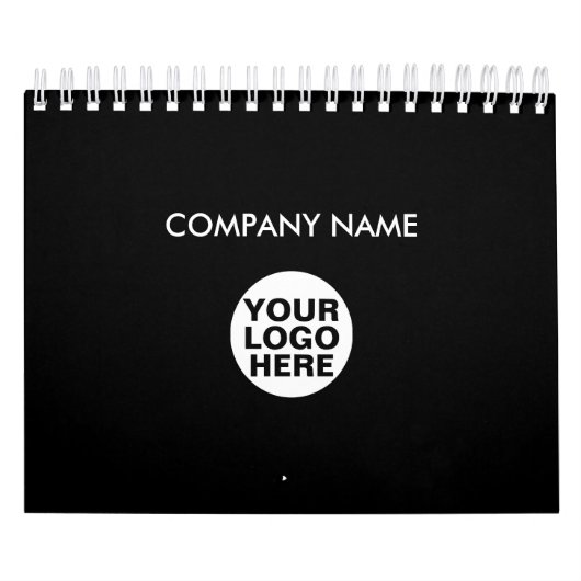 2024 Simple Black Calendar Company Logo und Text Kalender (Titelbild)