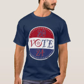 2024 Skript für rote und blaue ABSTIMMUNG T-Shirt (Vorderseite)