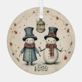 2024 Snowman Ornament Aus Glas (Rückseite)