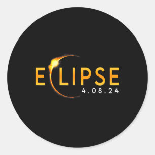 2024 Solar Eclipse 2024 040824 Eclipse Männer Frau Runder Aufkleber