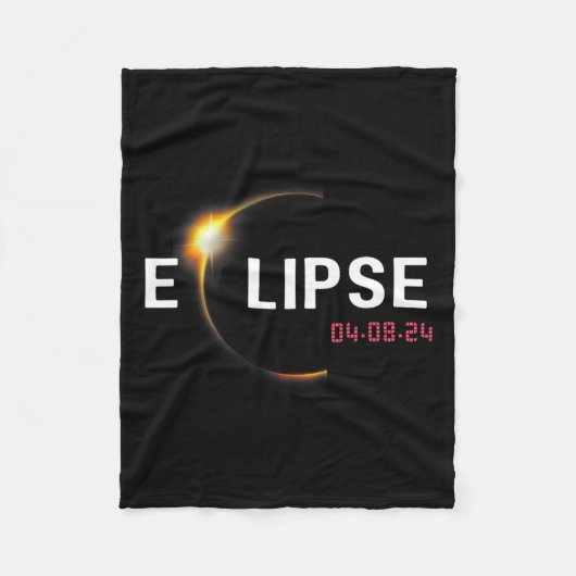 2024 Solar Eclipse 2024 04,08,24 Eclipse Mens Kids Fleecedecke (Vorderseite)