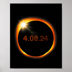2024 Solar Eclipse American Totality Spring 4,08,2 Poster