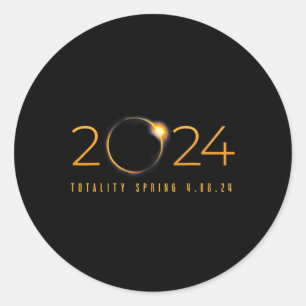 2024 Solar Eclipse American Totality Spring 4,08,2 Runder Aufkleber