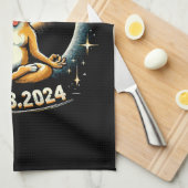 2024 Solar Eclipse Dog Geschirrtuch (Viertel Falte)