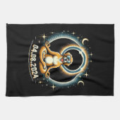 2024 Solar Eclipse Dog Geschirrtuch (Horizontal)