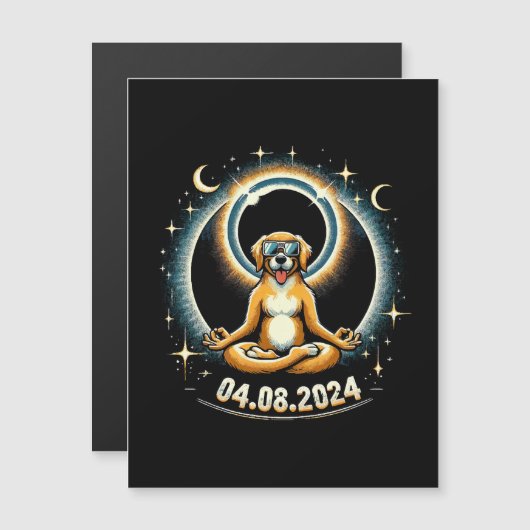 2024 Solar Eclipse Dog Magnetkarte (Vorne/Hinten)