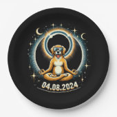 2024 Solar Eclipse Dog Pappteller (Vorderseite)