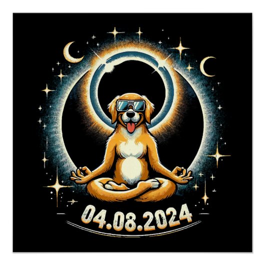 2024 Solar Eclipse Dog Poster (Vorderseite)