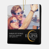 2024 Solar Eclipse Foto Paare Geschenke Ceram Keramikornament (Links)