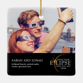2024 Solar Eclipse Foto Paare Geschenke insgesamt Keramikornament