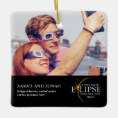 2024 Solar Eclipse Foto Paare Geschenke insgesamt Keramikornament (Vorderseite)