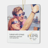 2024 Solar Eclipse Foto Paare Geschenke insgesamt Keramikornament (Links)