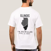2024 Solar Eclipse Illinois T - Shirt insgesamt (Rückseite)