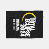 2024 Solar Eclipse Indiana Fleecedecke (Vorderseite (Horizontal))