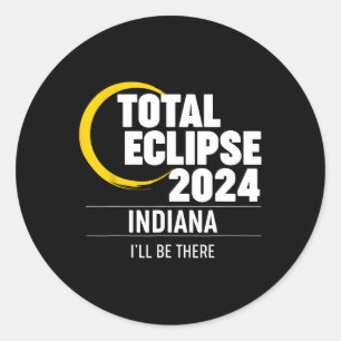 2024 Solar Eclipse Indiana Runder Aufkleber