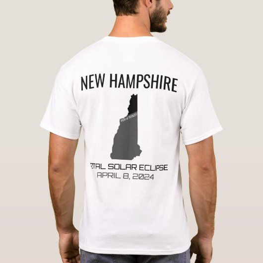 2024 Solar Eclipse New Hampshire T - Shirt insgesa (Rückseite)