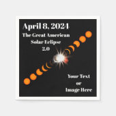 2024 Solar Eclipse Paper Napkin Serviette (Vorderseite)
