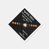 2024 Solar Eclipse Paper Napkin Serviette (Ecke)