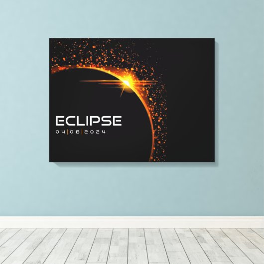 2024 Solar Eclipse Souvenir Keepake Leinwanddruck (Insitu (Holzboden))