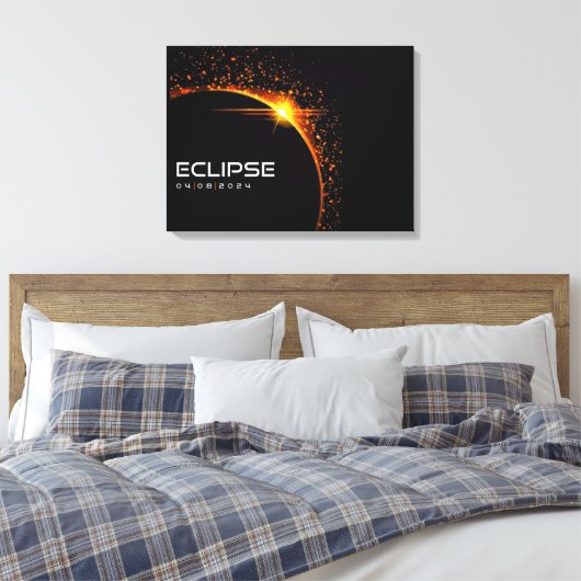 2024 Solar Eclipse Souvenir Keepake Leinwanddruck (Insitu (Schlafzimmer))