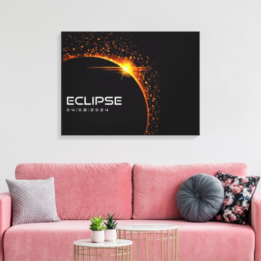 2024 Solar Eclipse Souvenir Keepake Leinwanddruck (Insitu (Wohnzimmer))