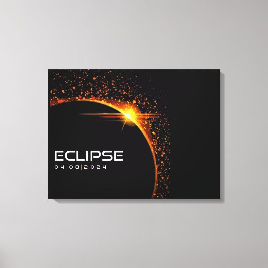 2024 Solar Eclipse Souvenir Keepake Leinwanddruck (Vorderseite)